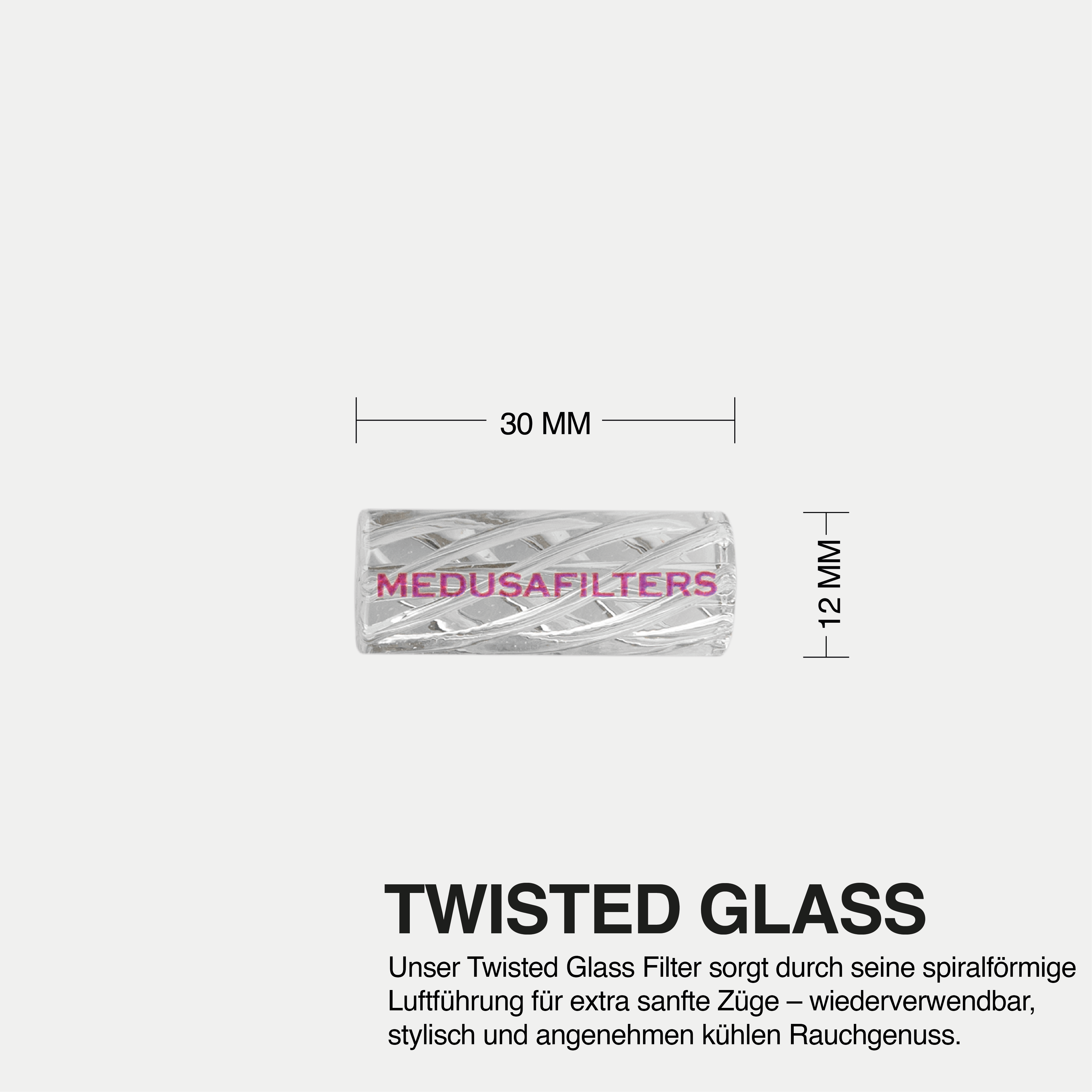 Twisted Glasfilter 12 mm