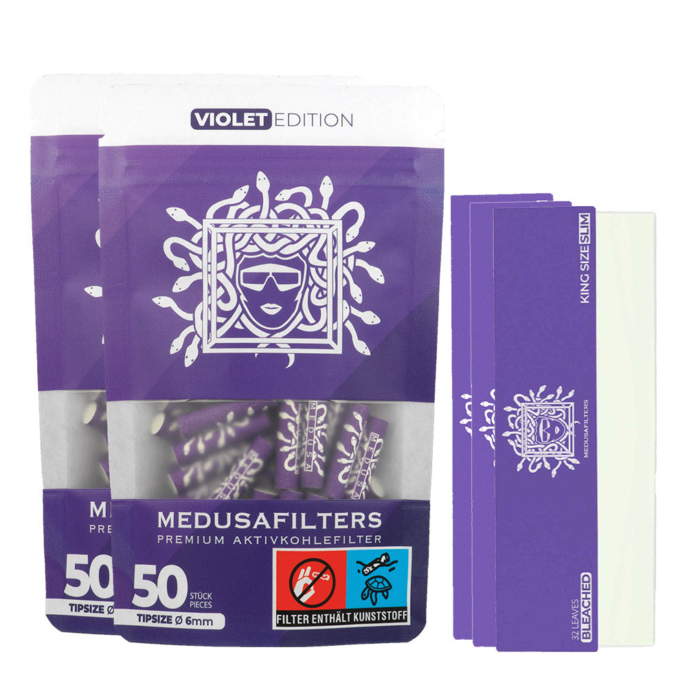 Simple Paket VIOLET 2 mal 50er Packung VIOLET und 3 mal Longpapers Bleached
