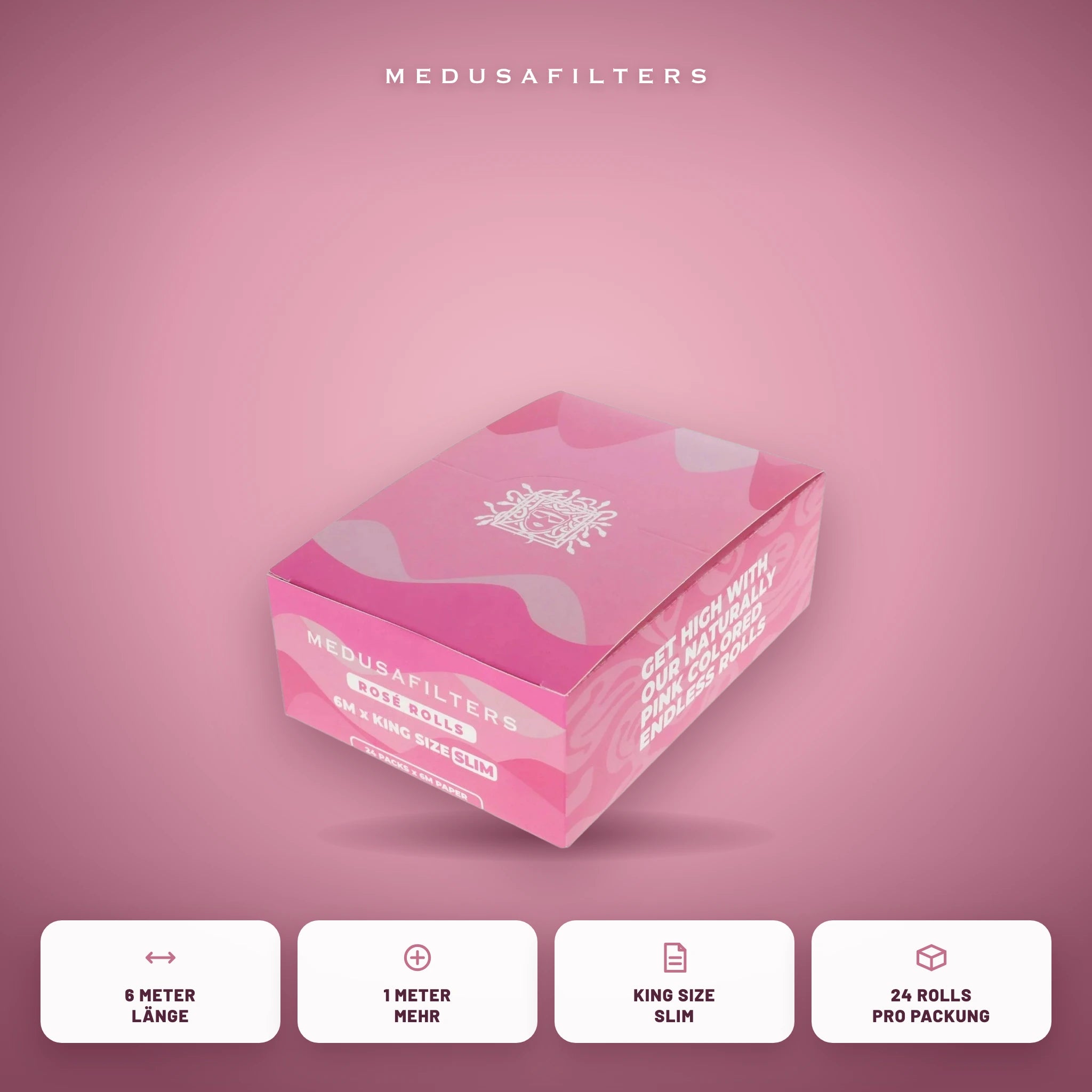 Medusafilters Endless Rolls 6 m ROSÉ – 24er Display – Vorteile