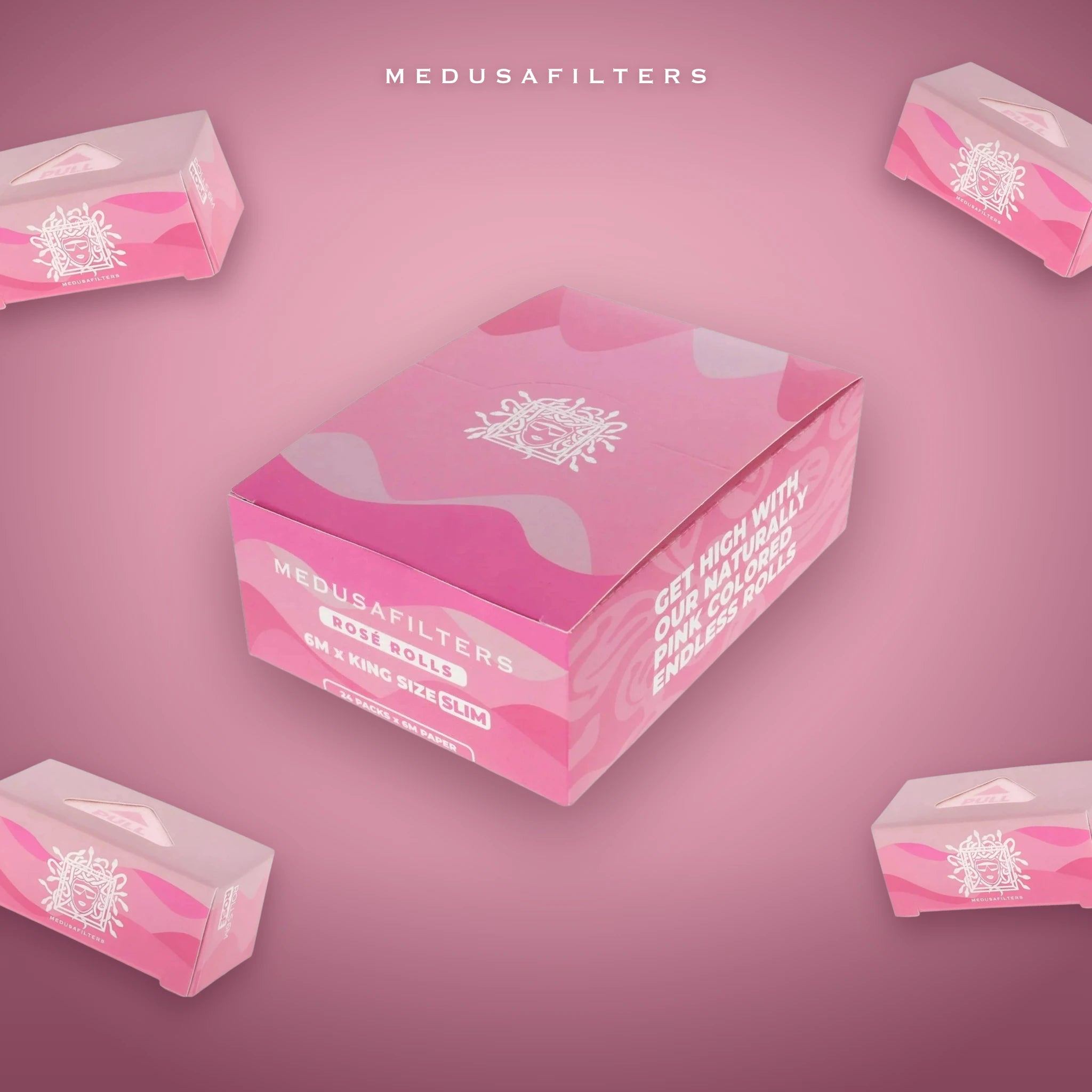 Medusafilters Endless Rolls 6 m ROSÉ – 24er Display – Rolls im Überblick