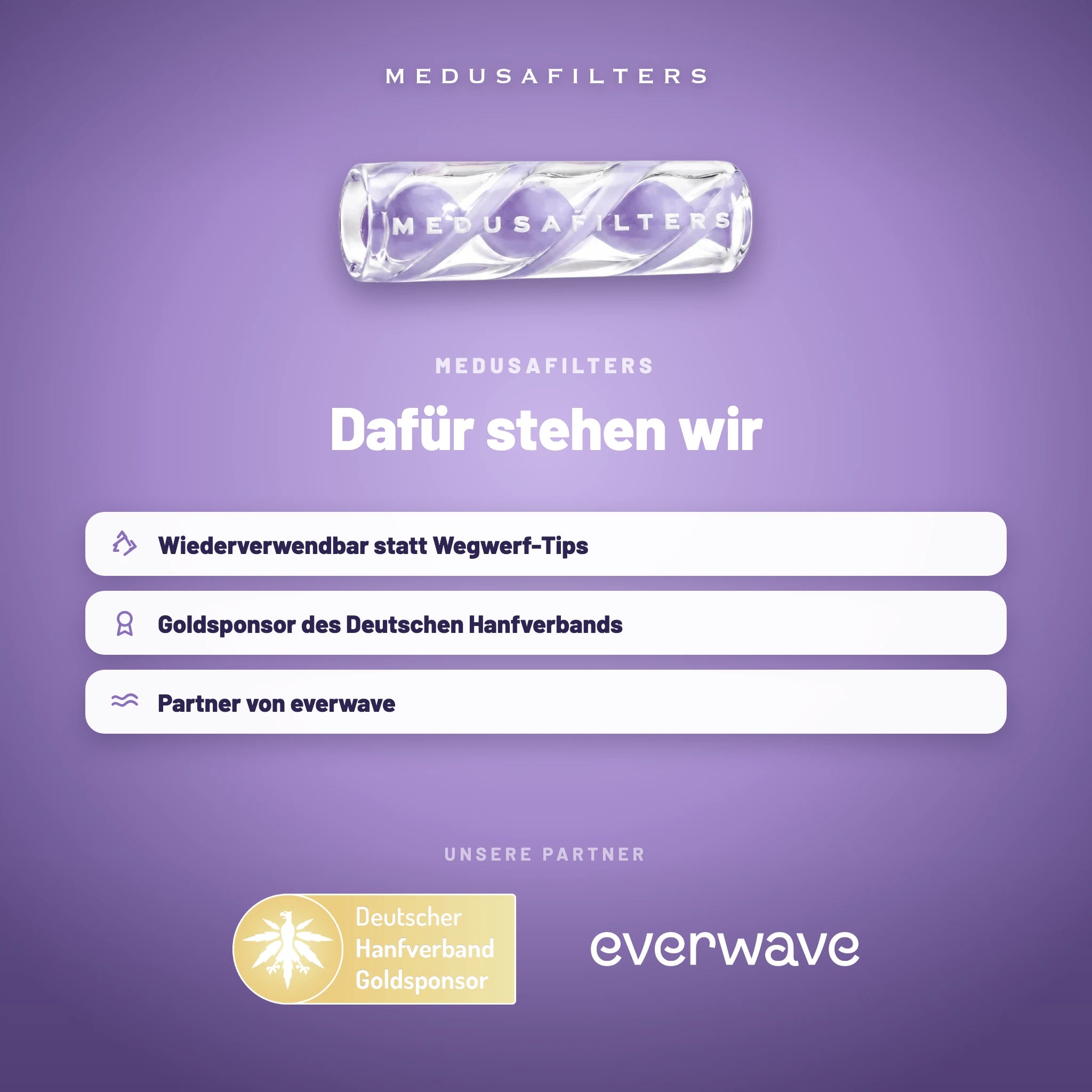 Medusafilters Twisted Glasfilter 9 mm PASTA – Marke und Partner
