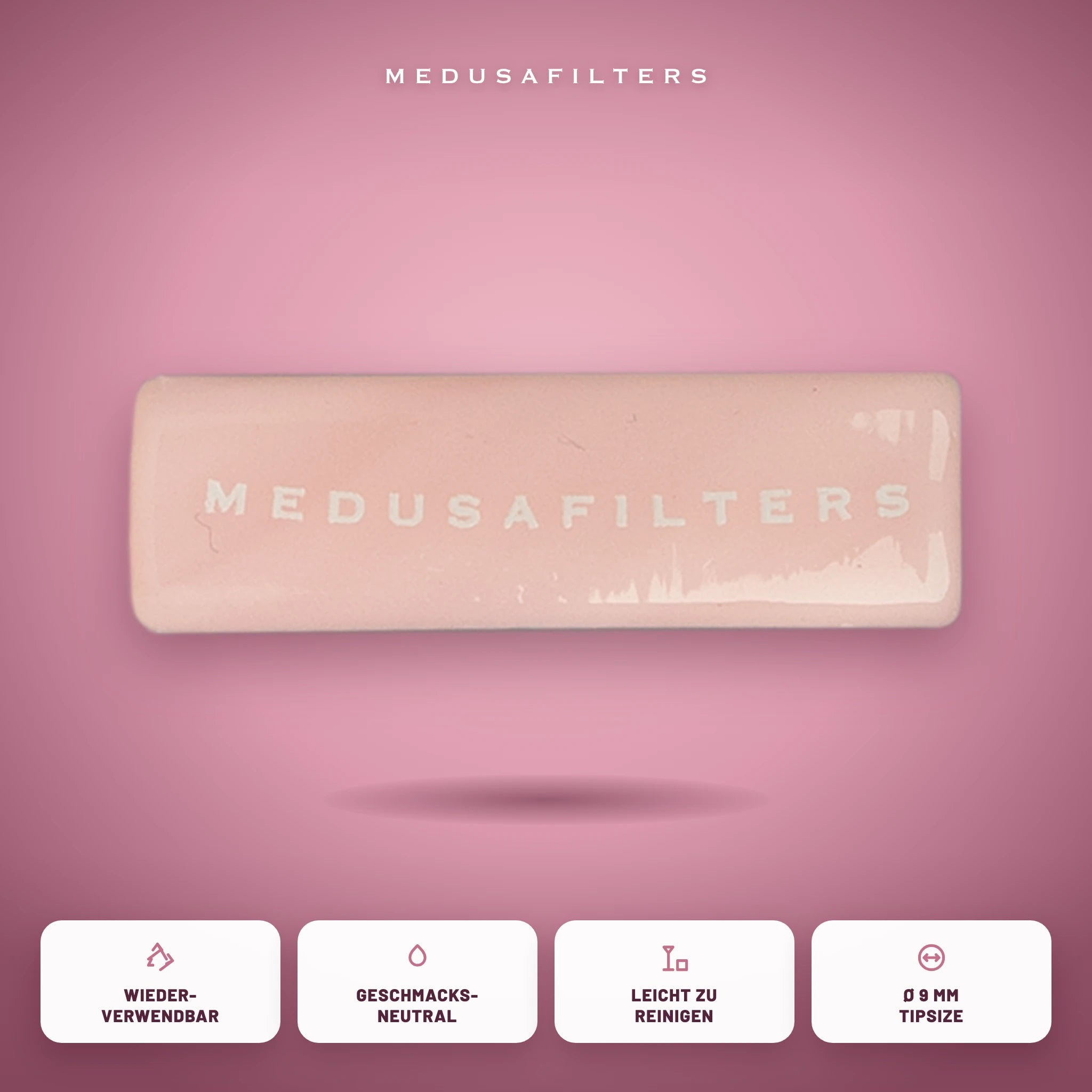 Medusafilters Twisted Glasfilter 9 mm ROSÉ – Vorteile