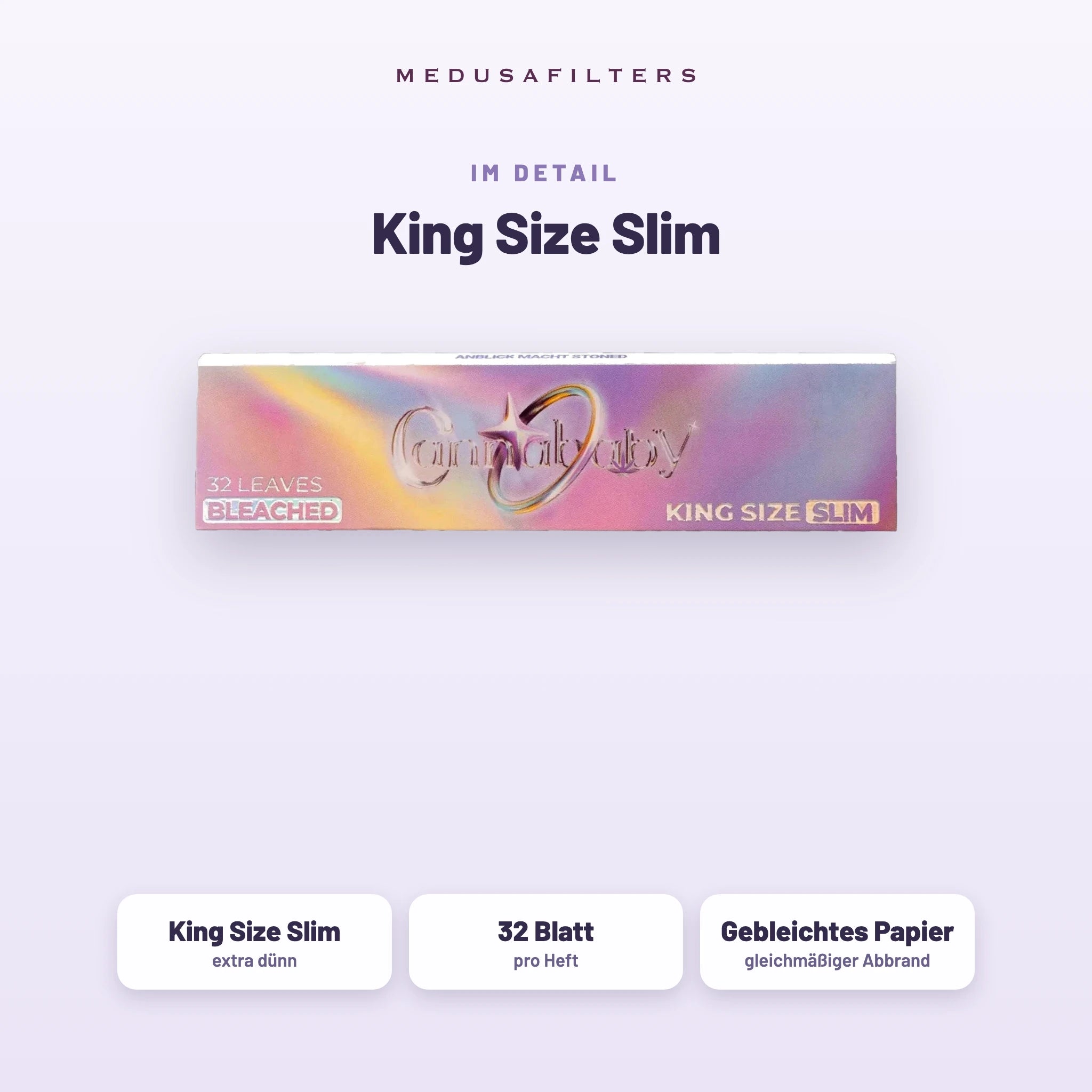 Medusafilters Longpapers King Size Slim CANNABABY – 1 Heft – King Size Slim