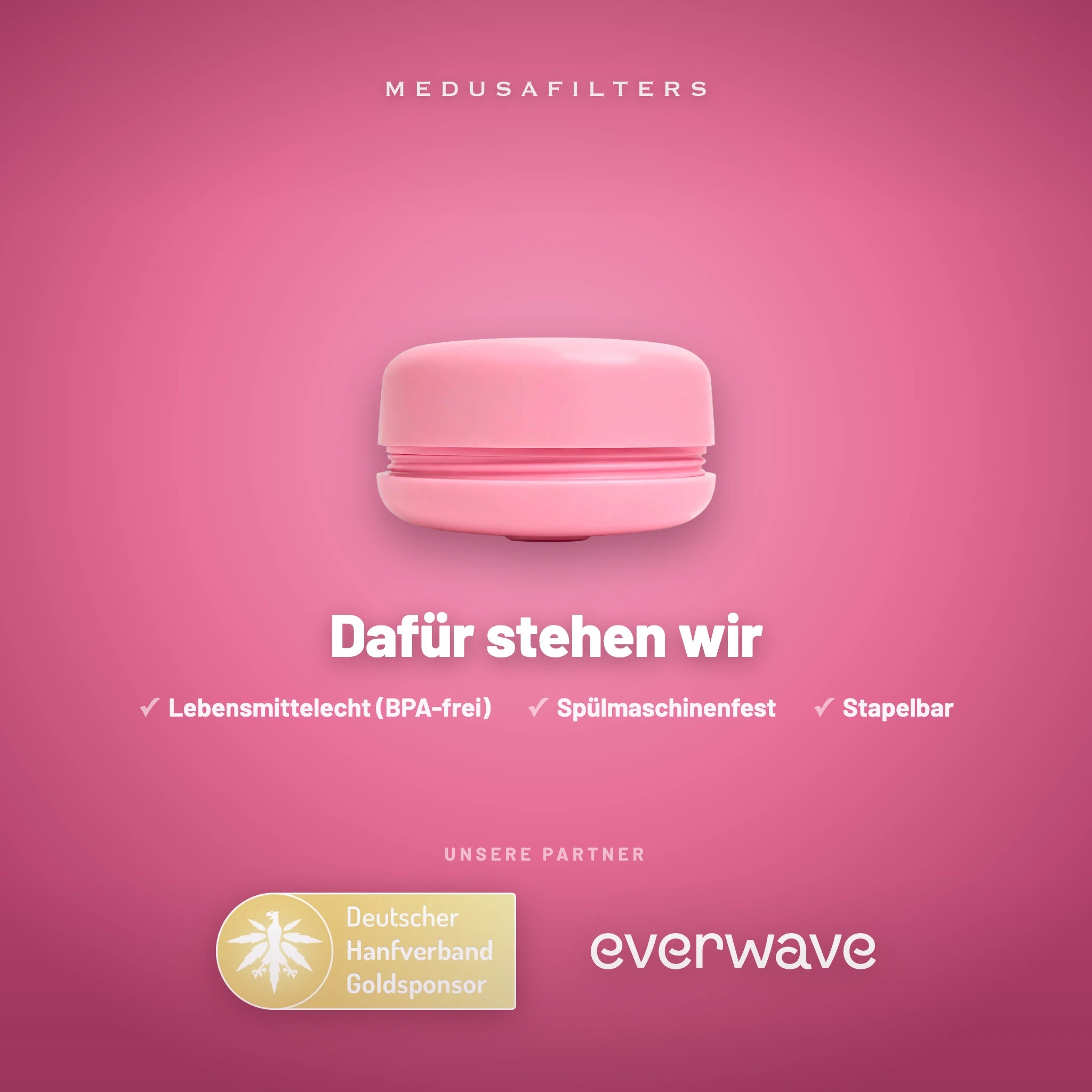 Green Pocket Rosé: lebensmittelecht (BPA-frei), spülmaschinenfest, stapelbar