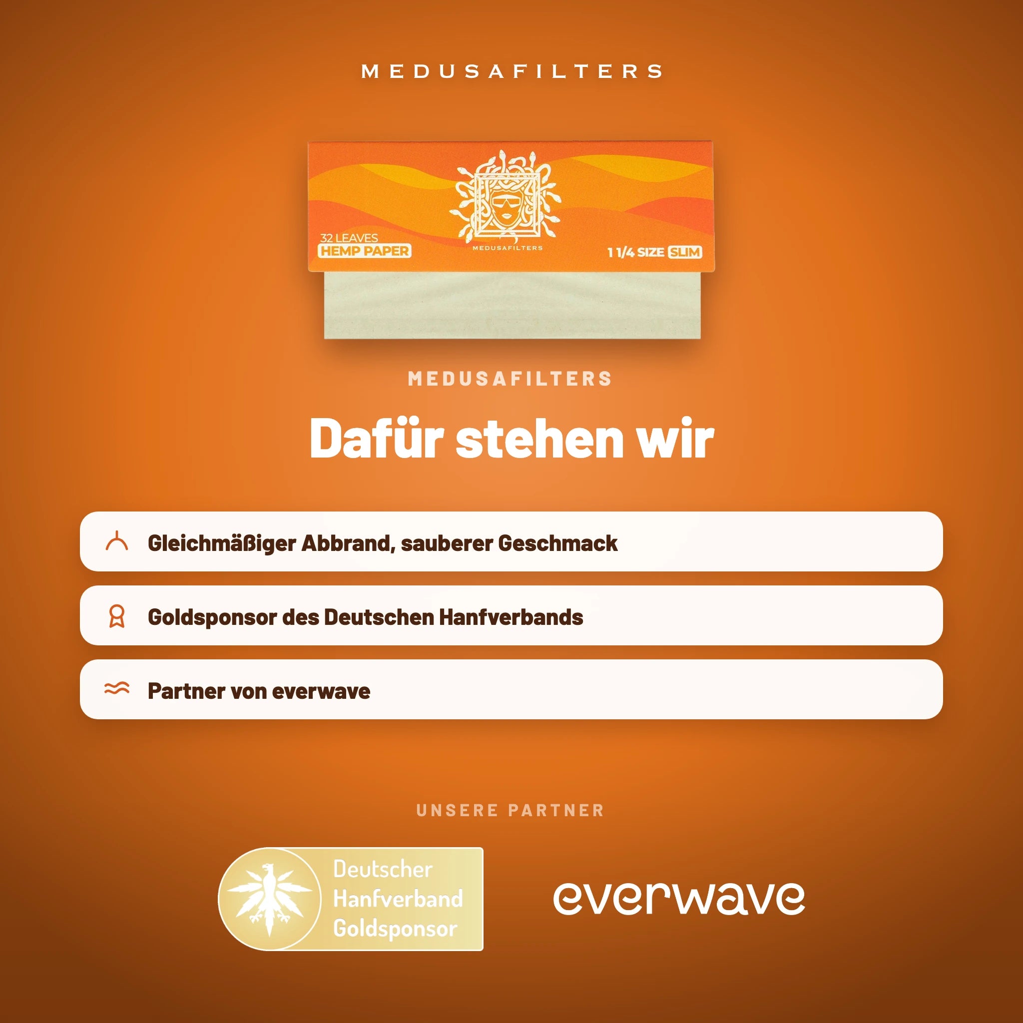 Medusafilters Shortpapers HEMP – 1 Heft – Marke und Partner