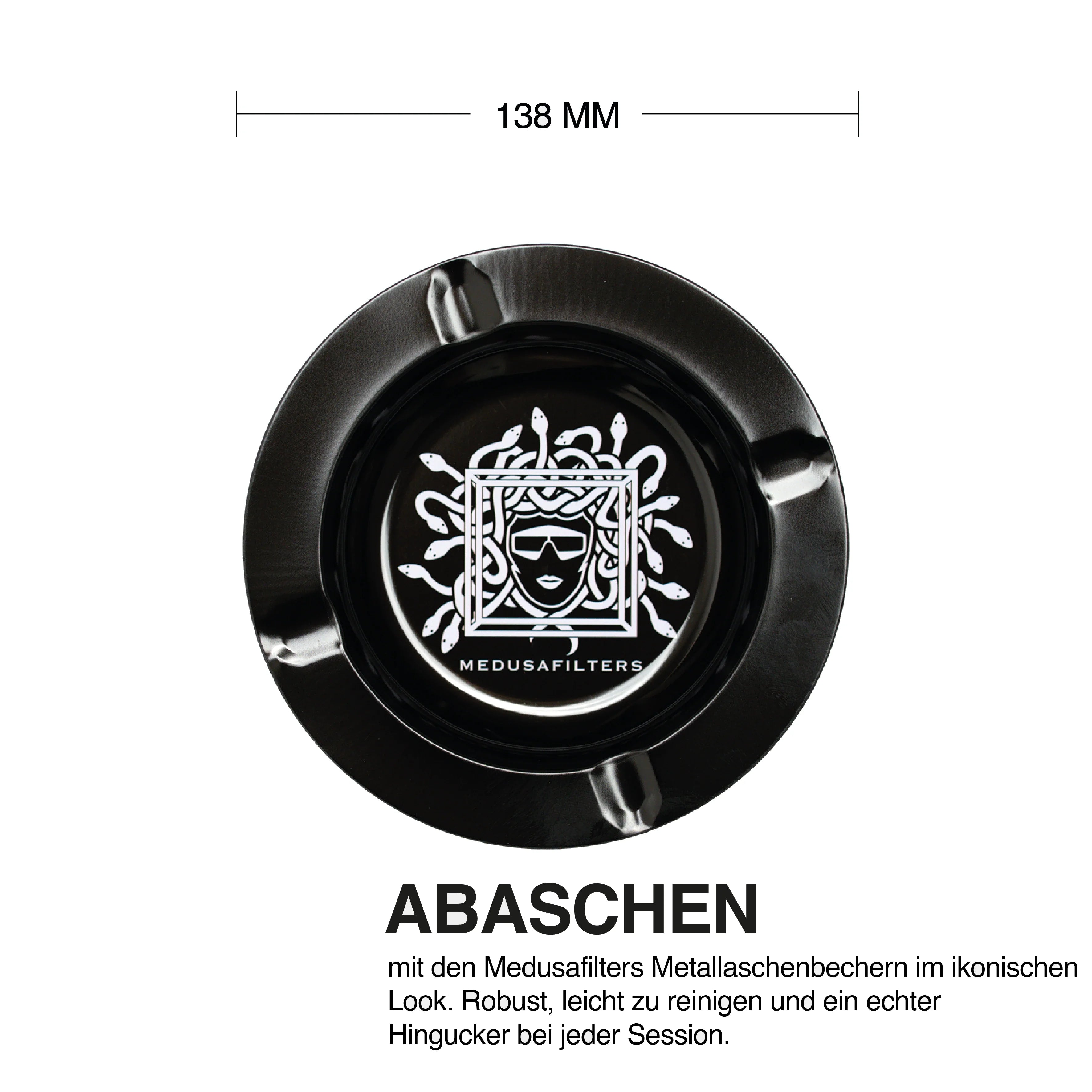 Medusafilters Aschenbecher – Sturmaschenbecher mit Deckel