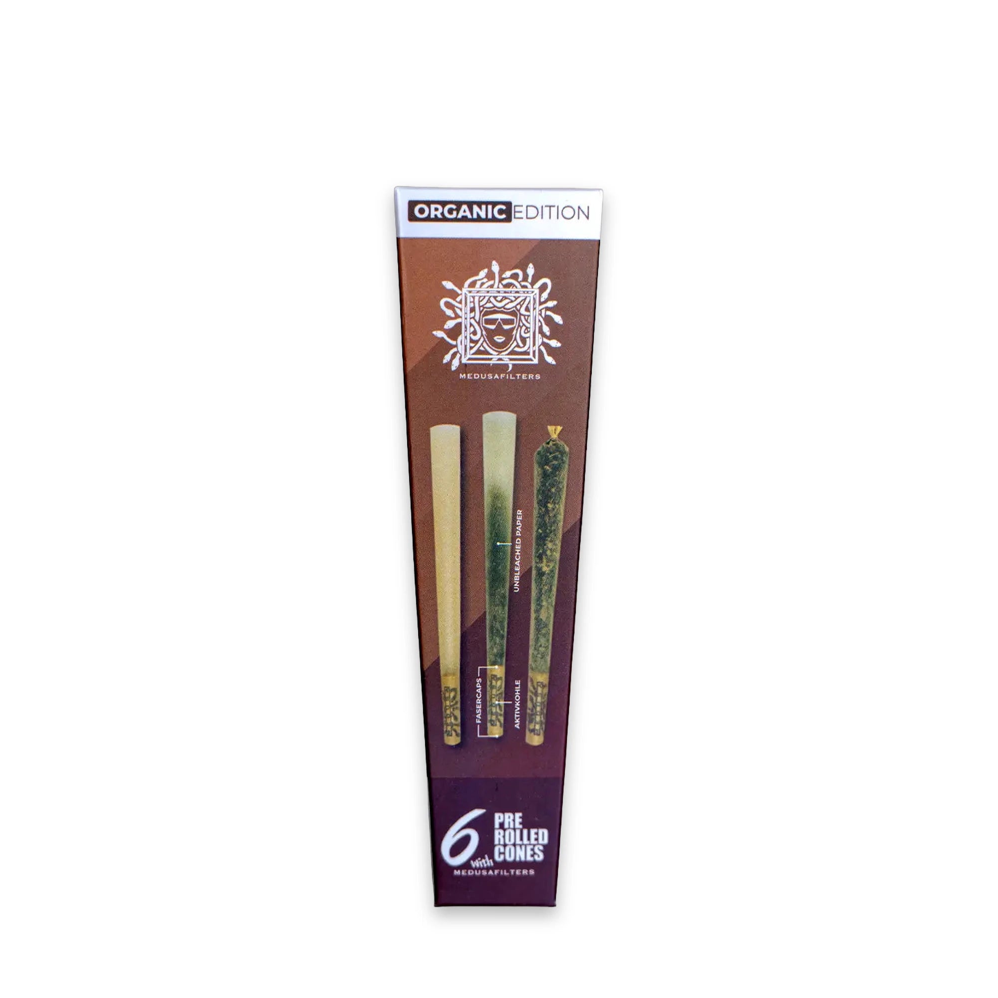 Medusafilters Pre-Rolled Cones Organic Edition – 6 Stück mit Aktivkohlefilter