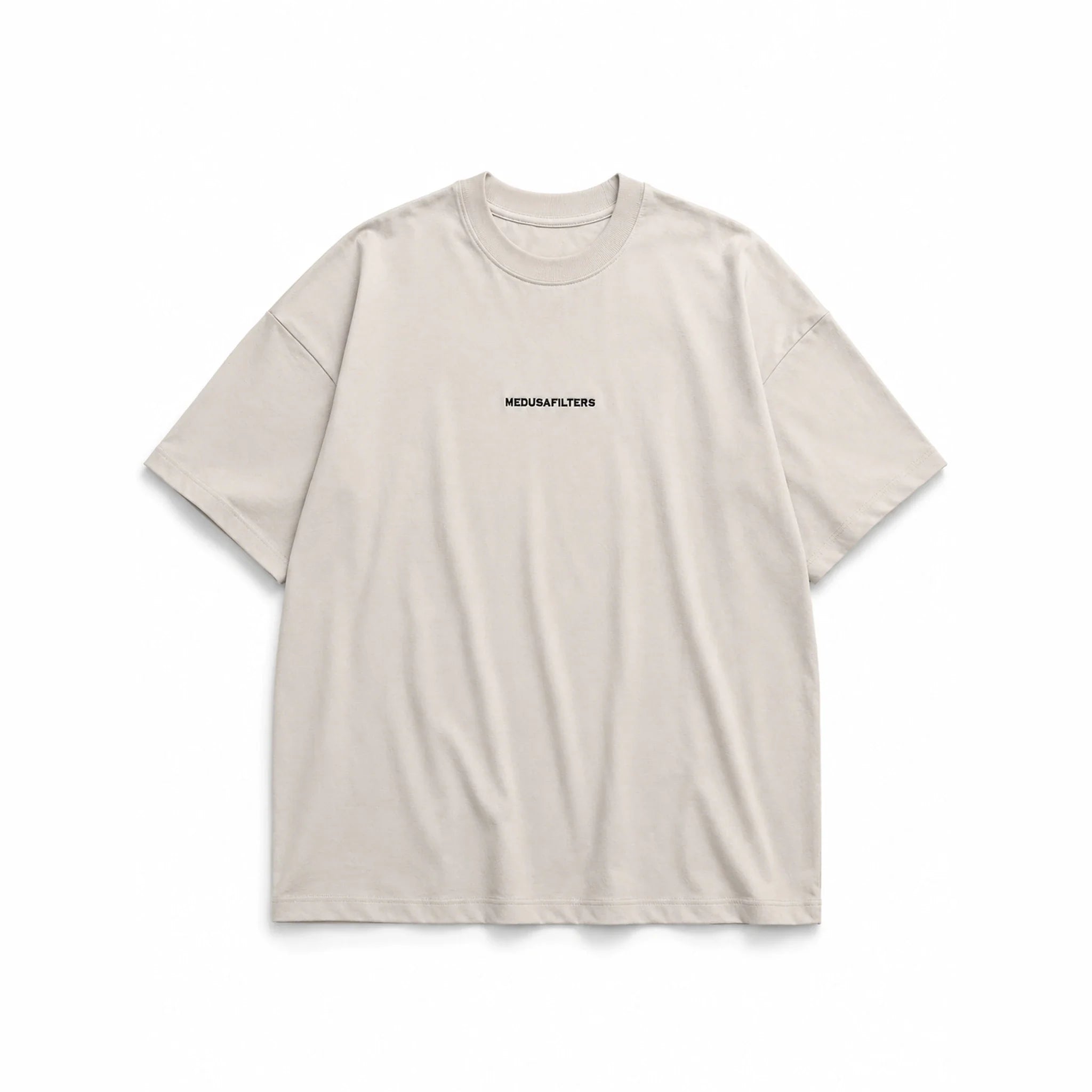 Medusafilters® T-Shirt mit Backprint - BEIGE – Der Backprint zieht alle Blicke an