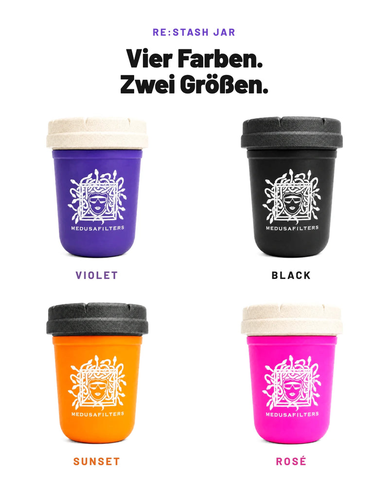 RE:STASH x Medusafilters Jar in Violet, Black, Sunset und Rosé