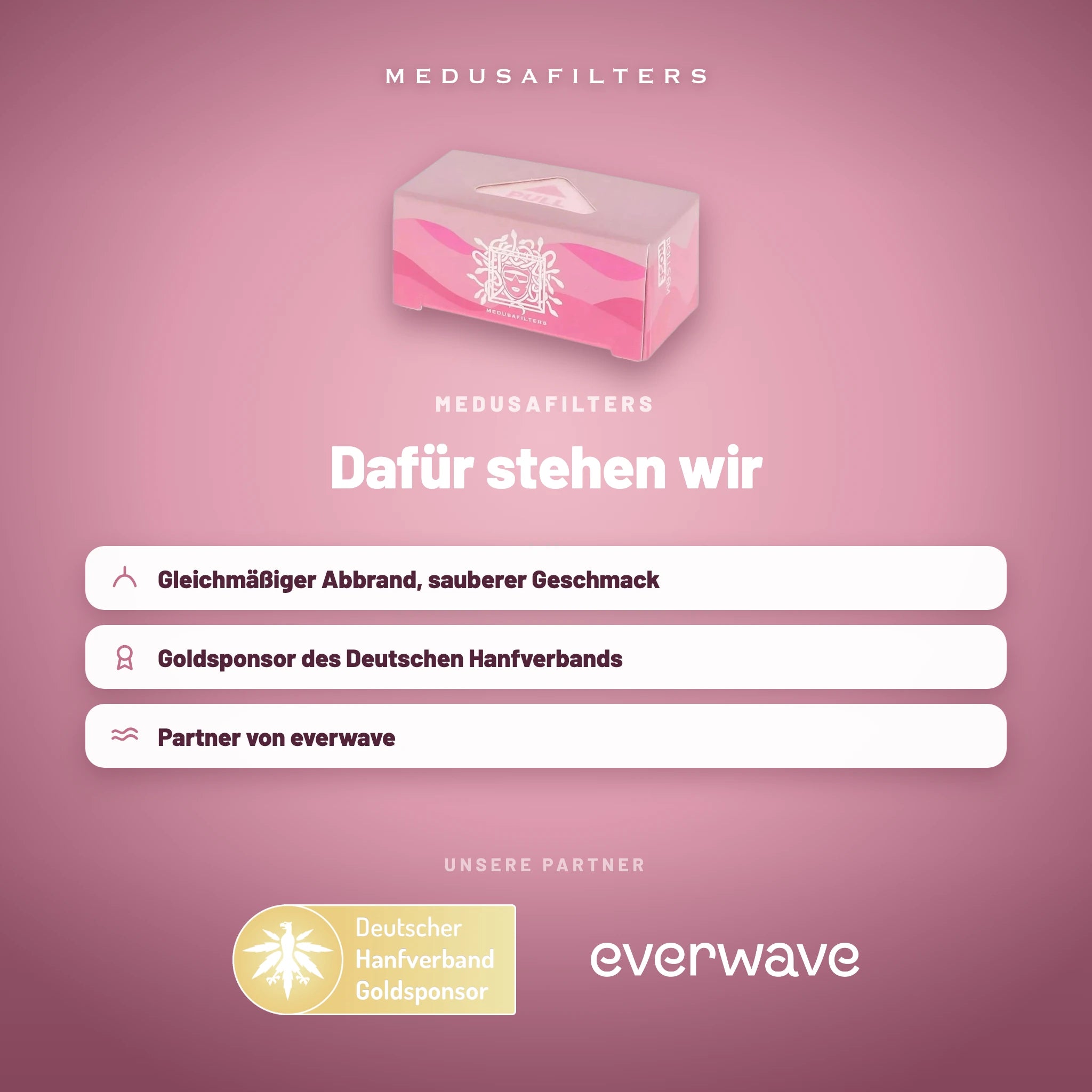 Medusafilters Endless Rolls 6 m ROSÉ – 24er Display – Marke und Partner