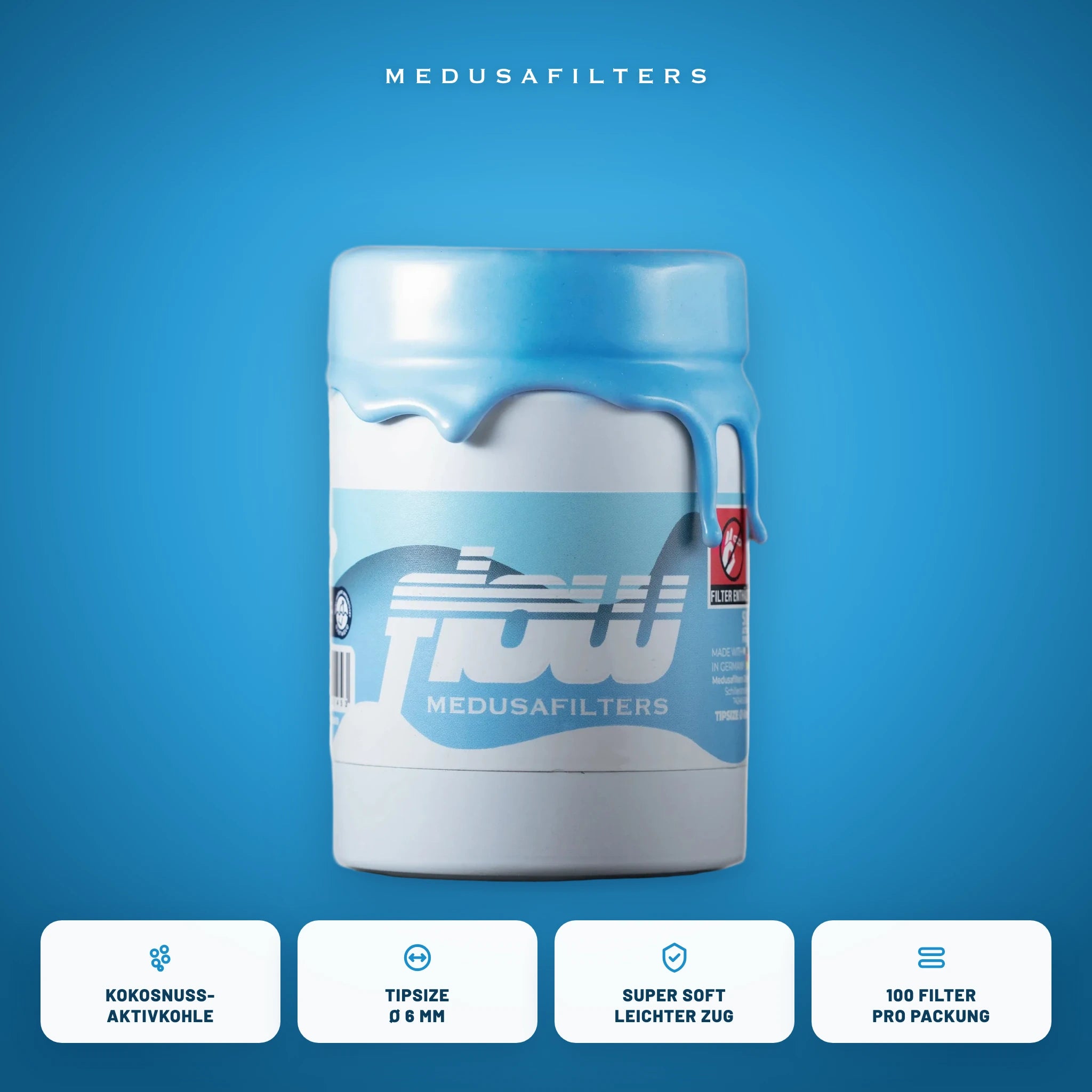 FLOW by Medusafilters Aktivkohlefilter 6 mm – 100 Filter – Vorteile