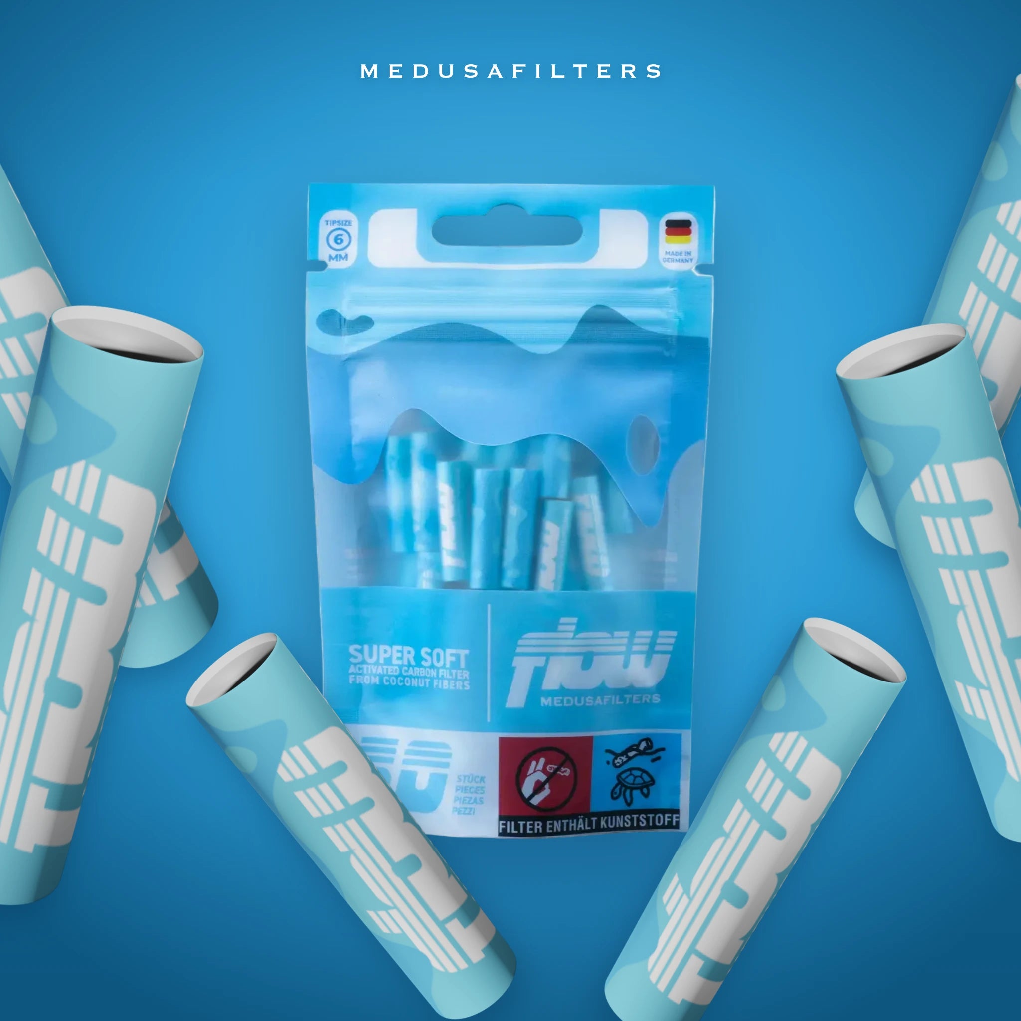FLOW by Medusafilters Aktivkohlefilter 6 mm – 50 Filter – Filter im Überblick