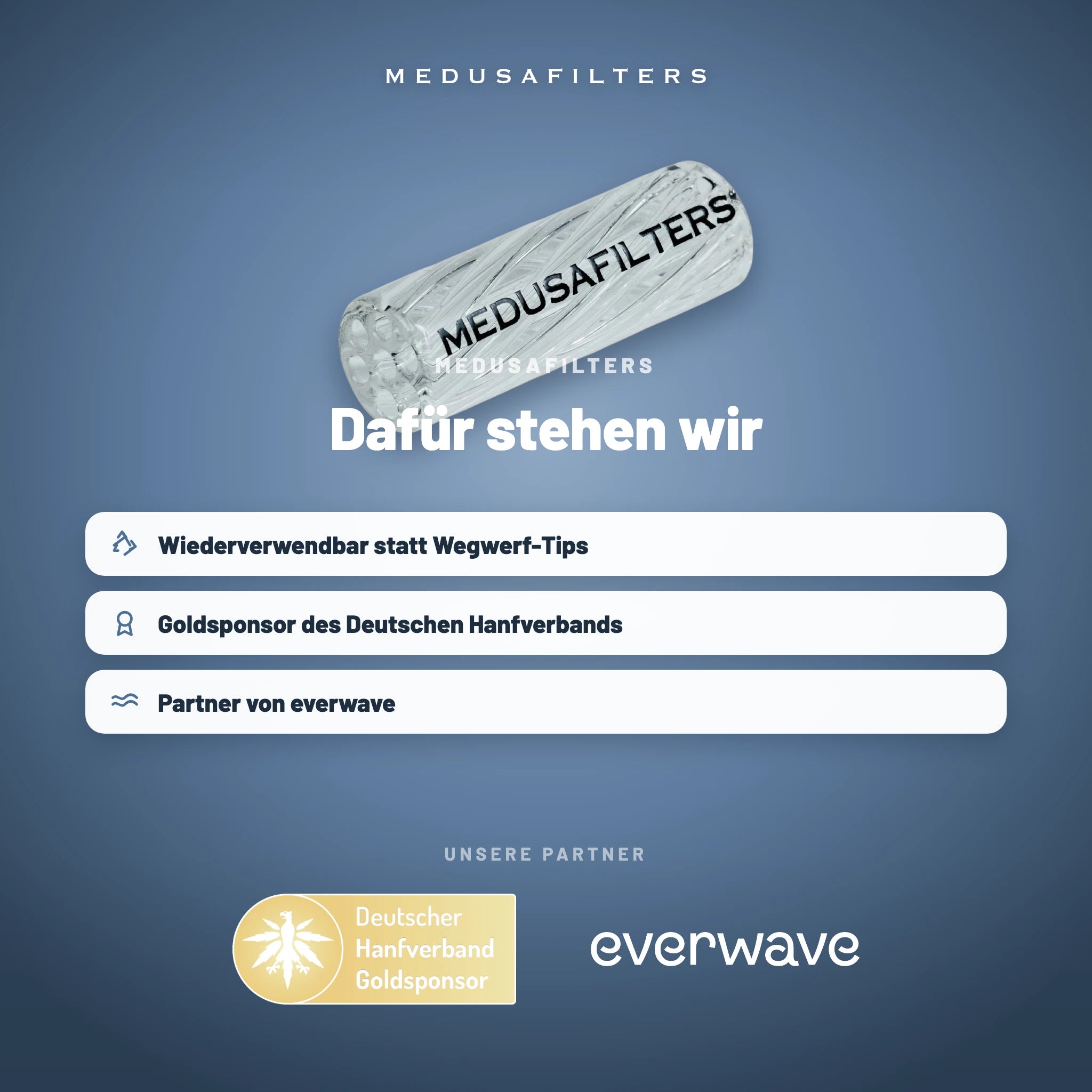 Medusafilters Twisted Glasfilter 10 mm TRANSPARENT – Marke und Partner