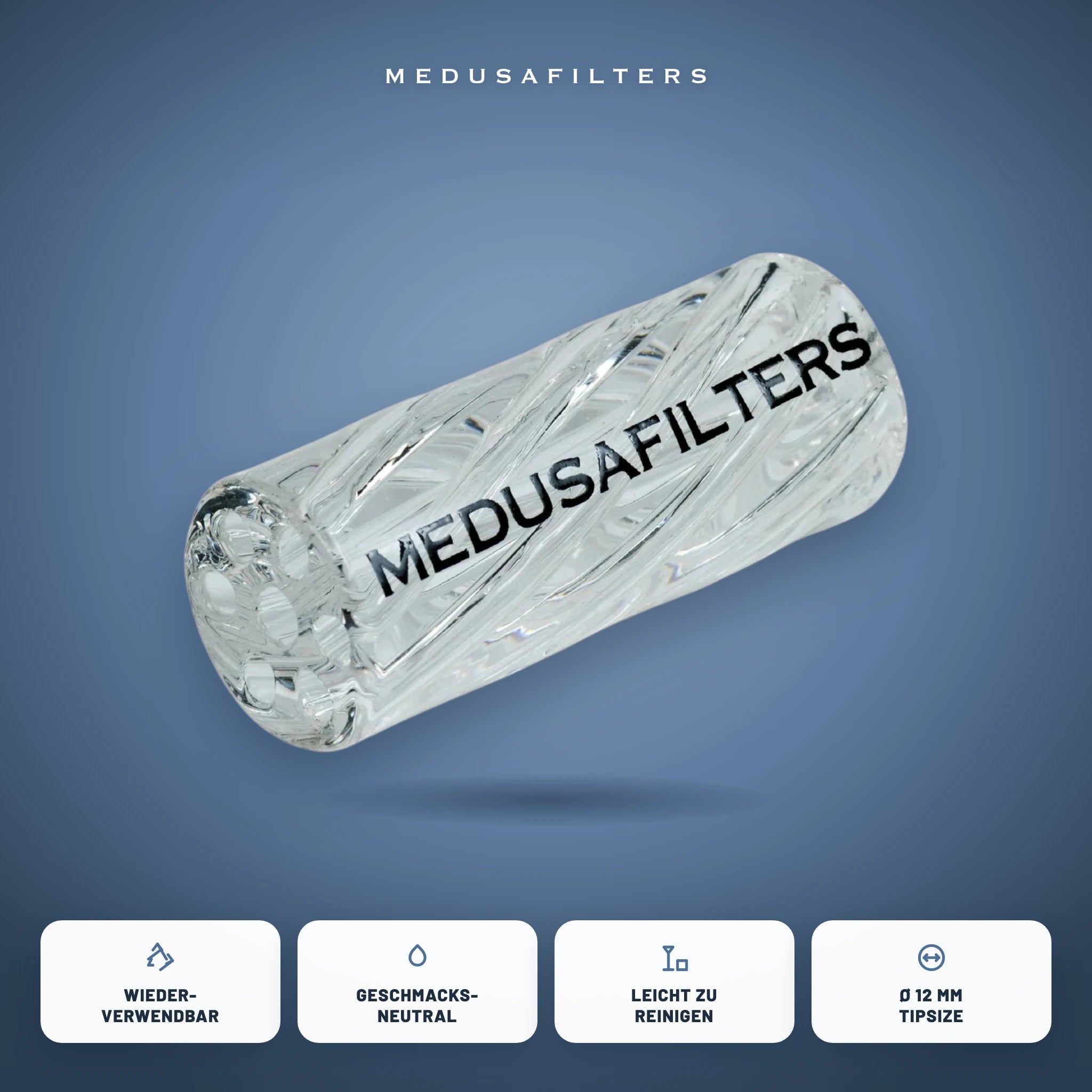 Medusafilters Twisted Glasfilter 12 mm TRANSPARENT – Vorteile