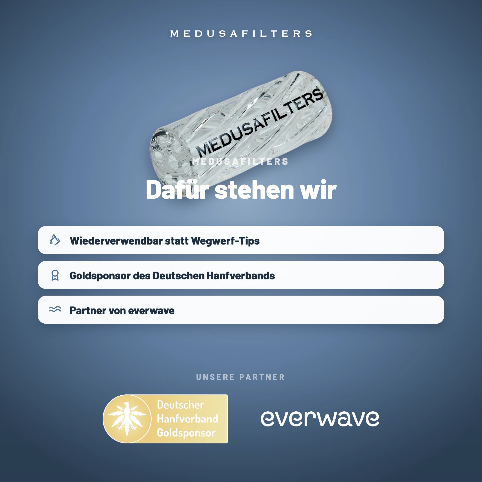 Medusafilters Twisted Glasfilter 12 mm TRANSPARENT – Marke und Partner