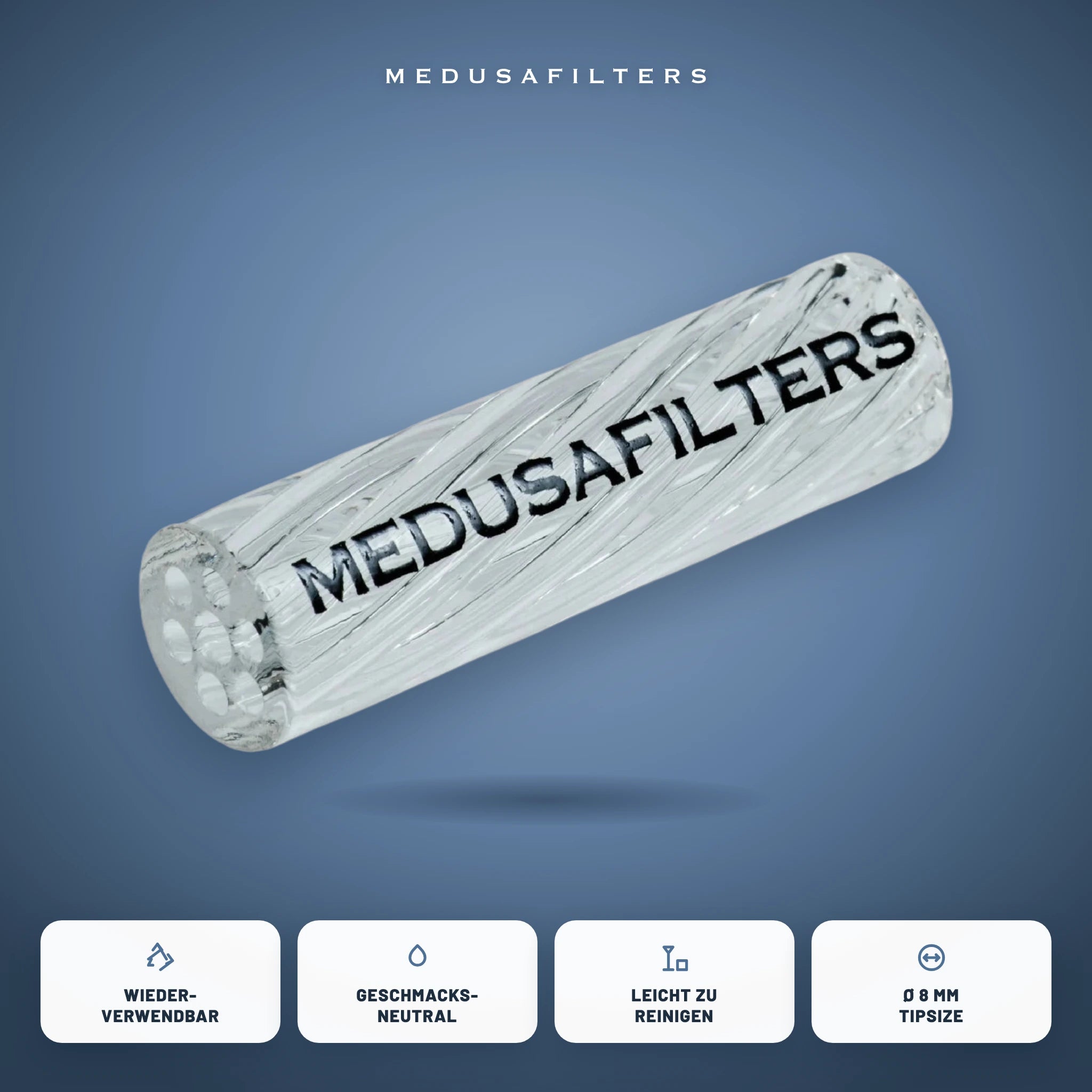 Medusafilters Twisted Glasfilter 8 mm TRANSPARENT – Vorteile