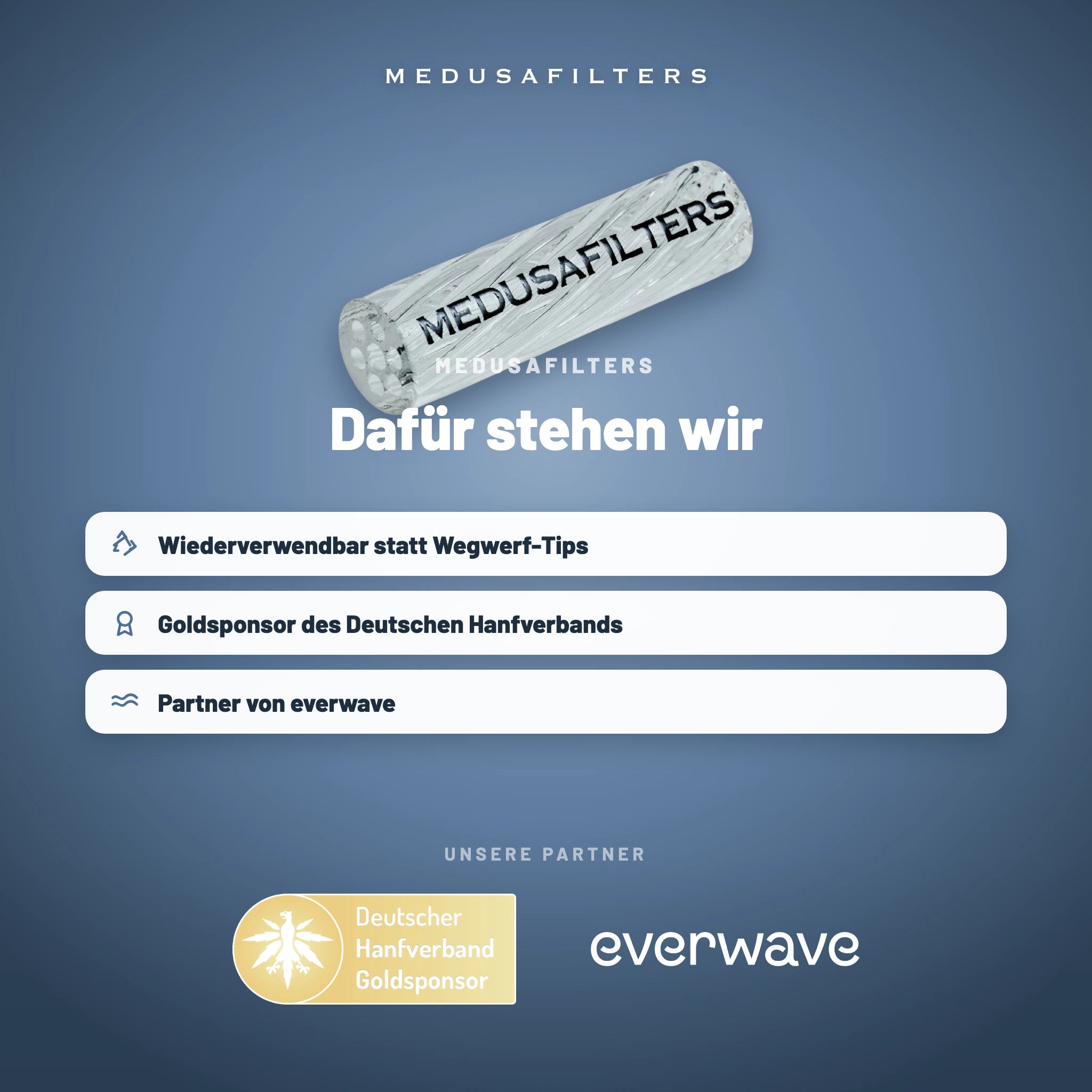 Medusafilters Twisted Glasfilter 8 mm TRANSPARENT – Marke und Partner