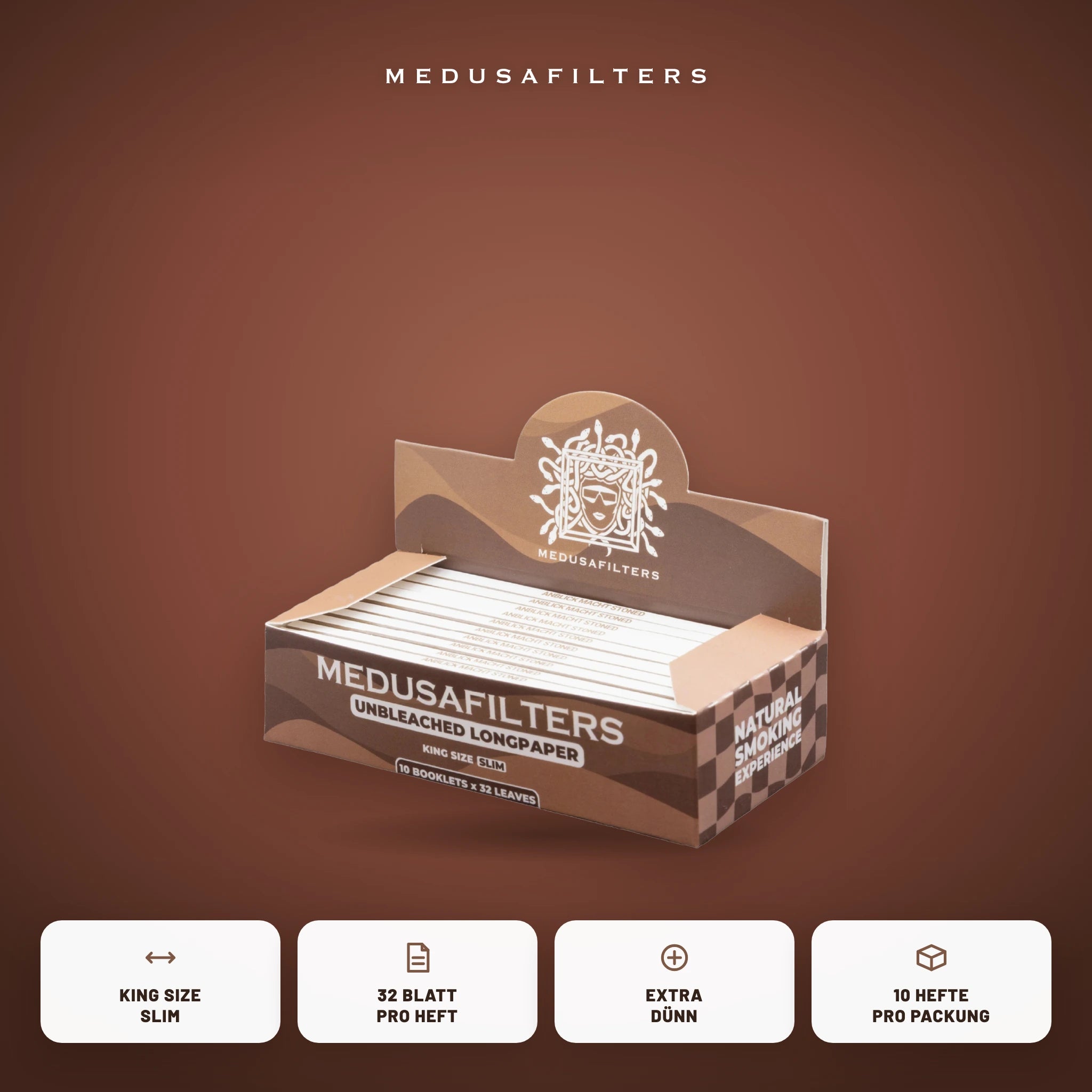 Medusafilters Longpapers King Size Slim ORGANIC – 10er Display – Vorteile