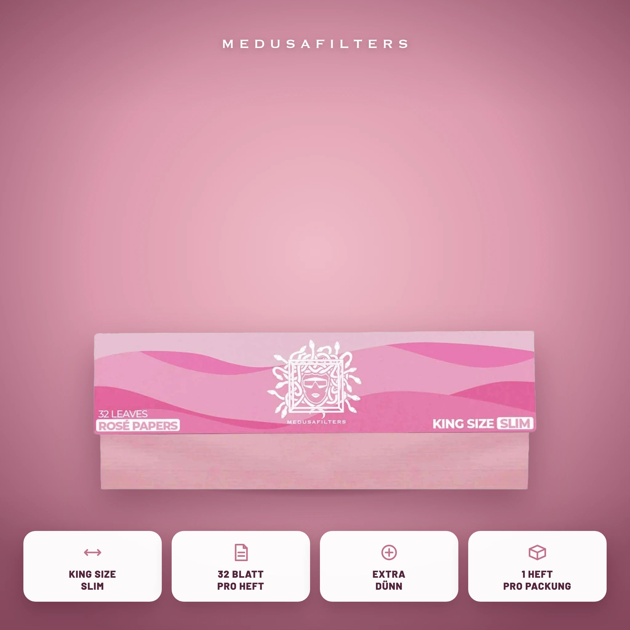 Medusafilters Longpapers King Size Slim ROSÉ – 1 Heft – Vorteile