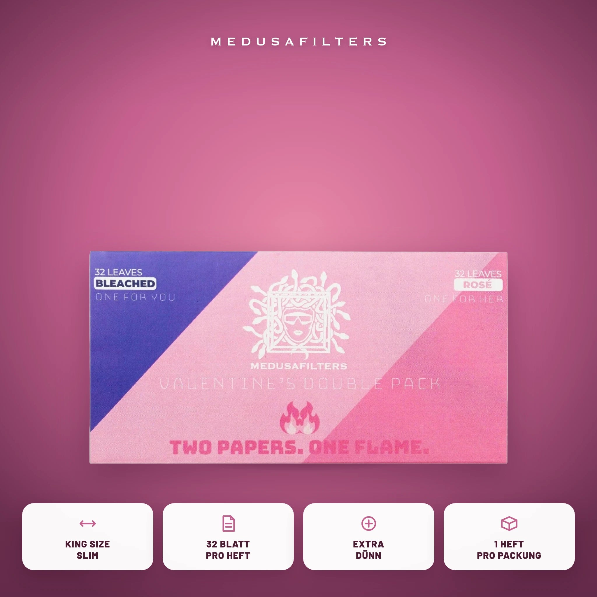 Medusafilters Longpapers King Size Slim VALENTINE – 1 Heft – Vorteile