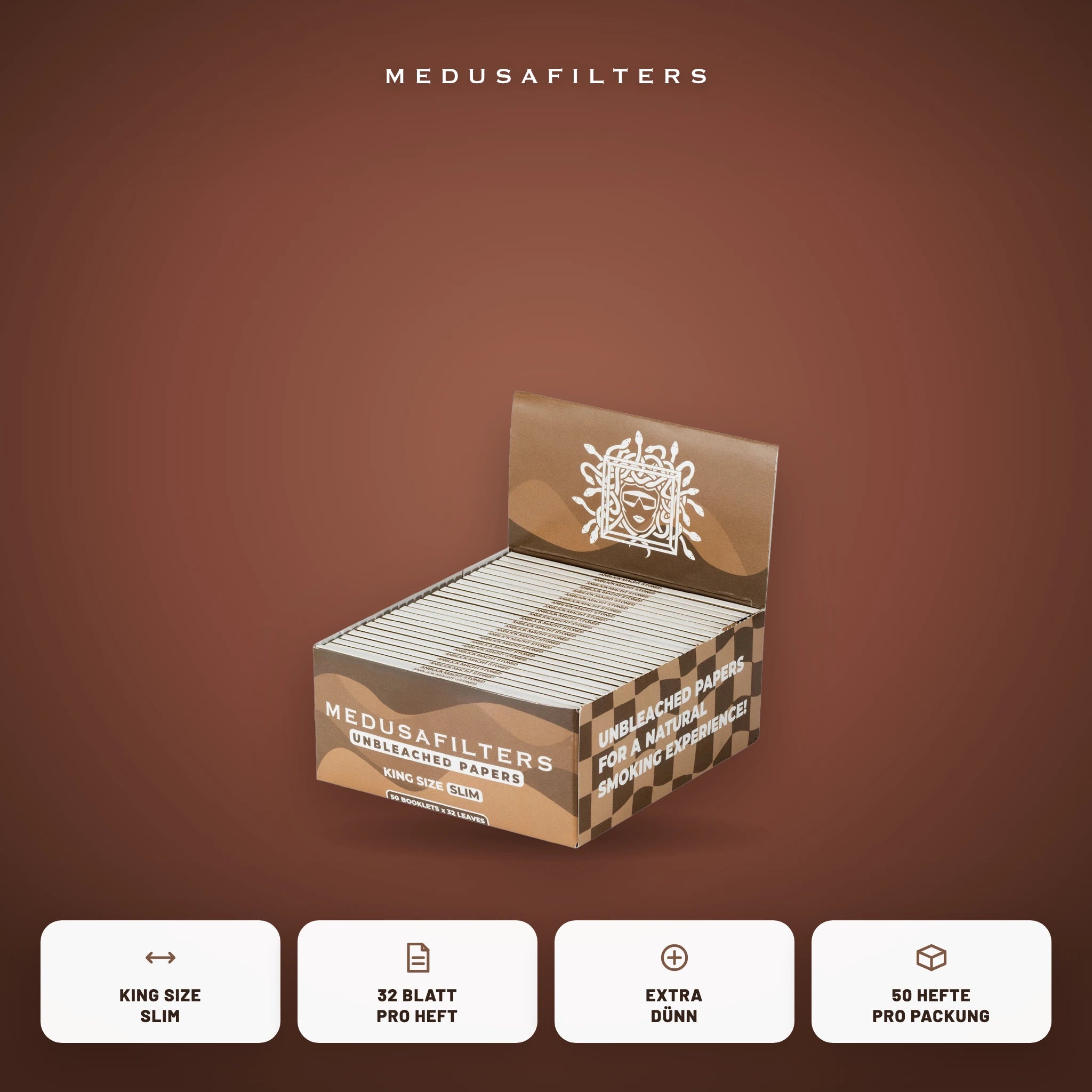 Medusafilters Longpapers King Size Slim ORGANIC – 50er Display – Vorteile
