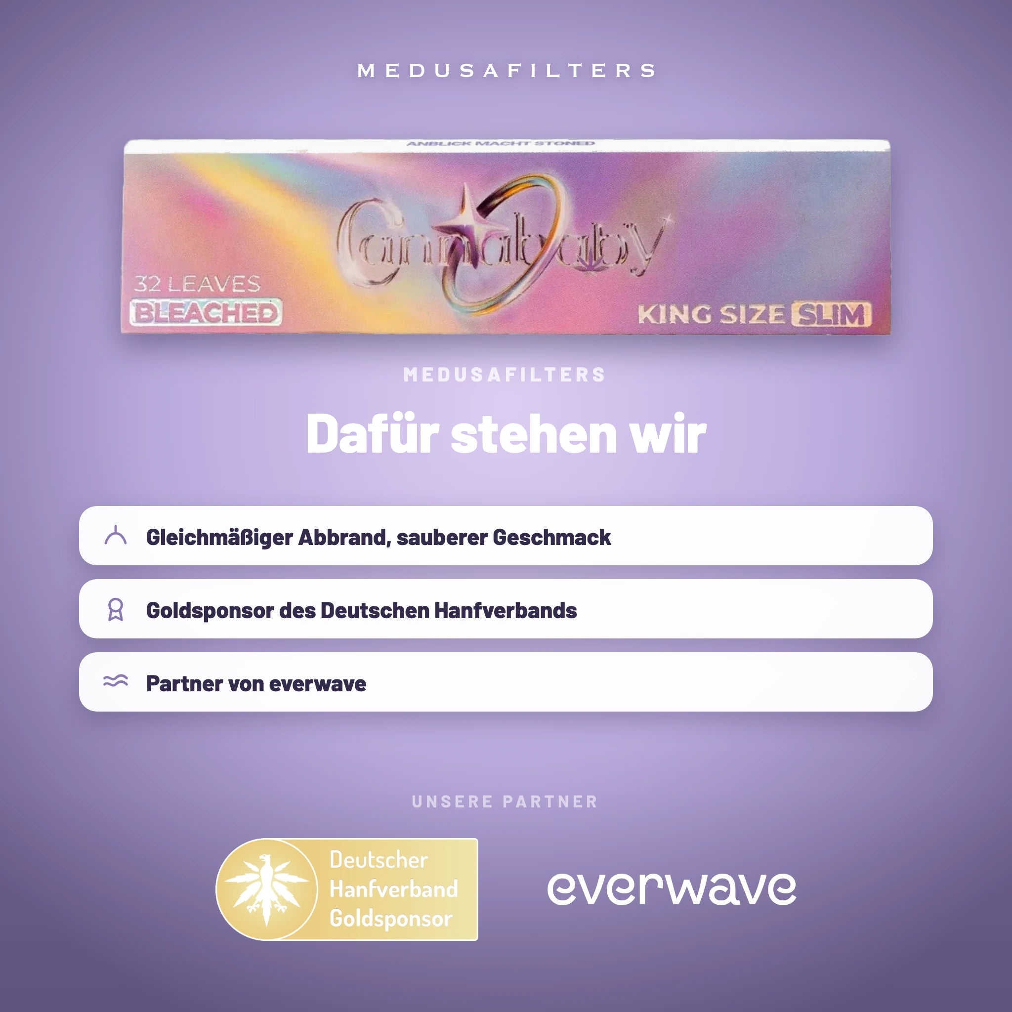 Medusafilters Longpapers King Size Slim CANNABABY – 1 Heft – Marke und Partner