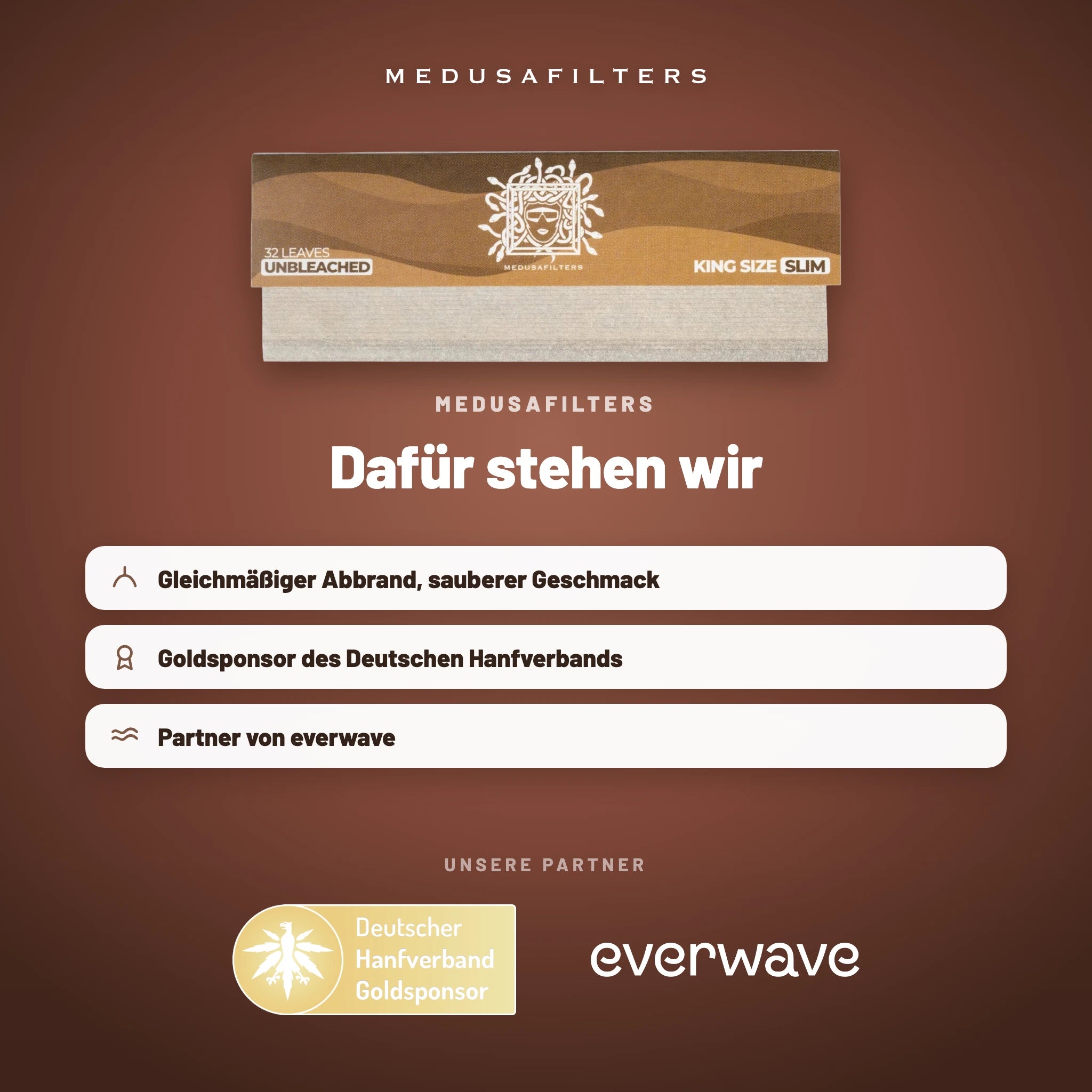 Medusafilters Longpapers King Size Slim ORGANIC – 1 Heft – Marke und Partner