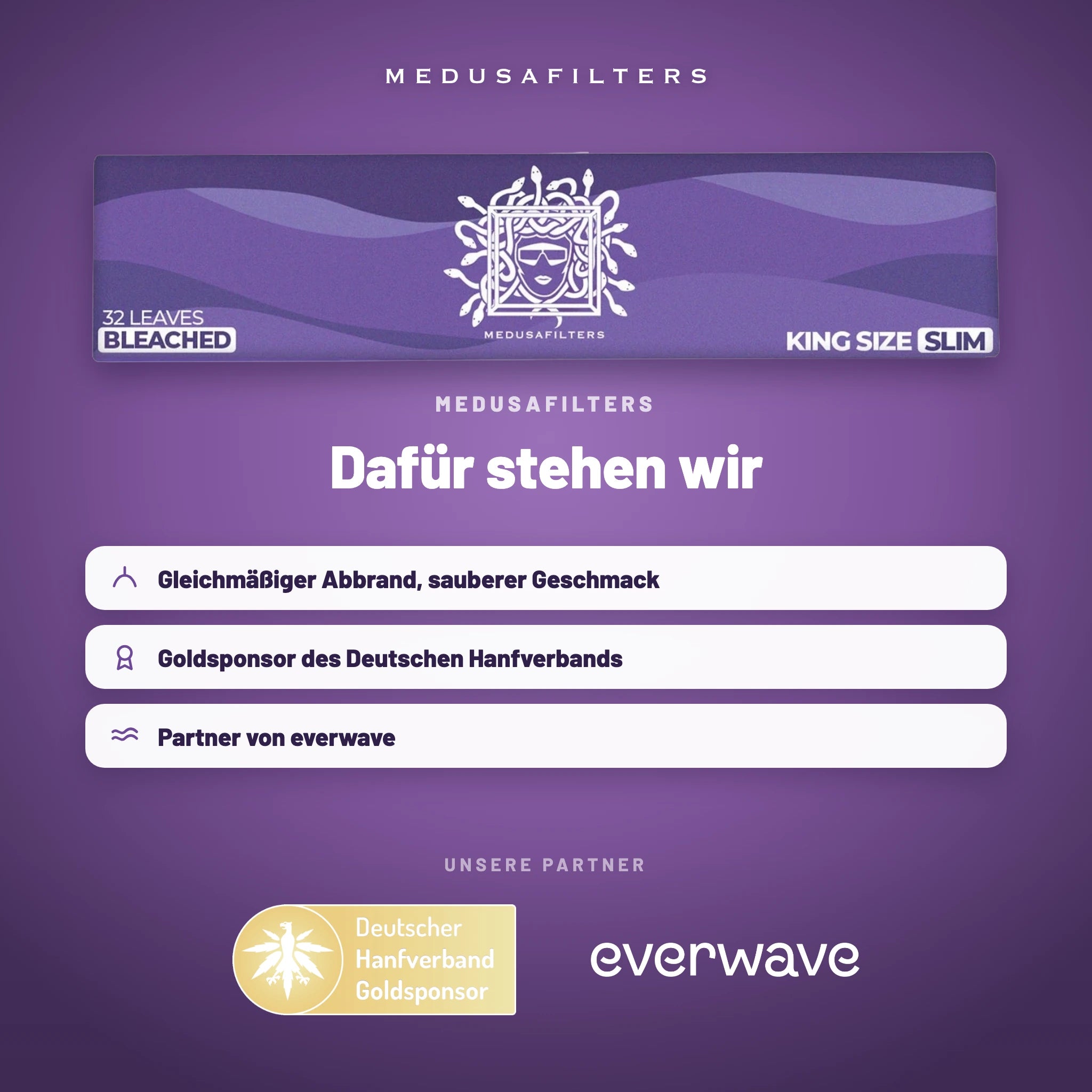 Medusafilters Longpapers King Size Slim VIOLET – 10er Display – Marke und Partner