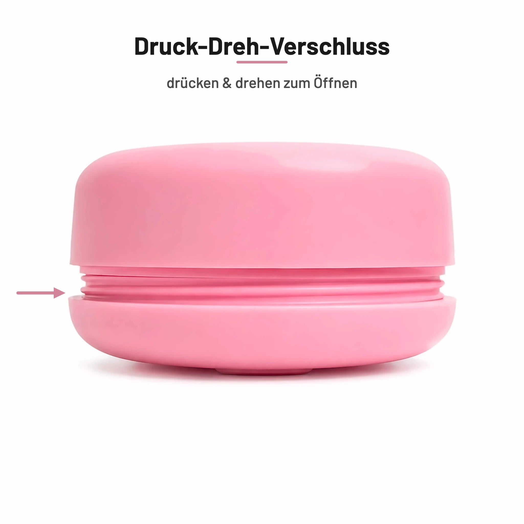 Green Pocket Rosé – Druck-Dreh-Verschluss, drücken und drehen zum Öffnen